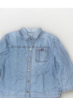 Ralph Lauren Women's oversized  Blue Denim Button-Front Shirt